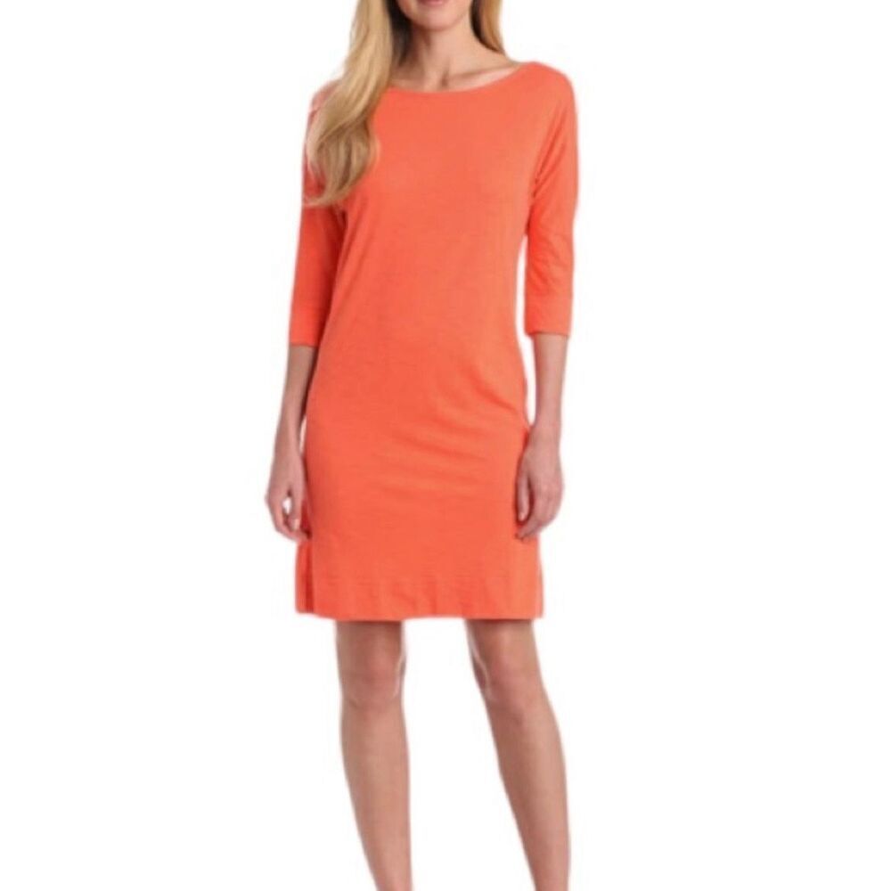 Lilly Pulitzer Cassie Pima Cotton Knit Sheath Dress in Tango Orange Small Women